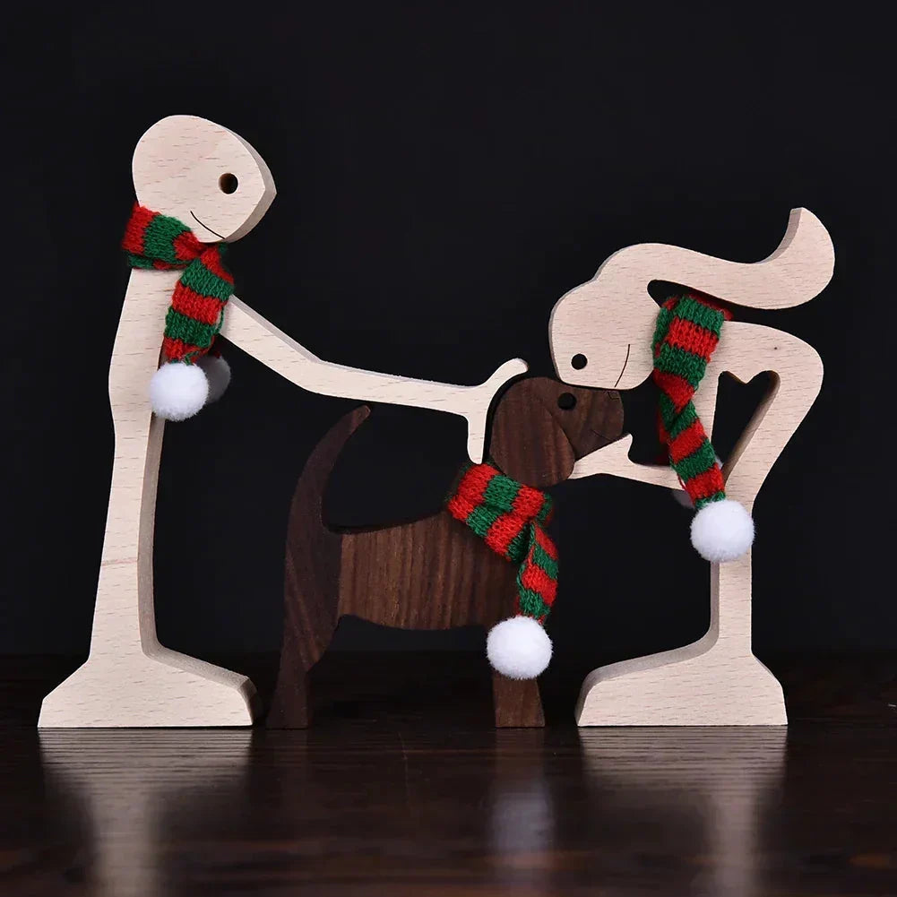 Paxley | Wooden Dog Sculpture | Handcrafted Decor | Table Ornament M0007-01