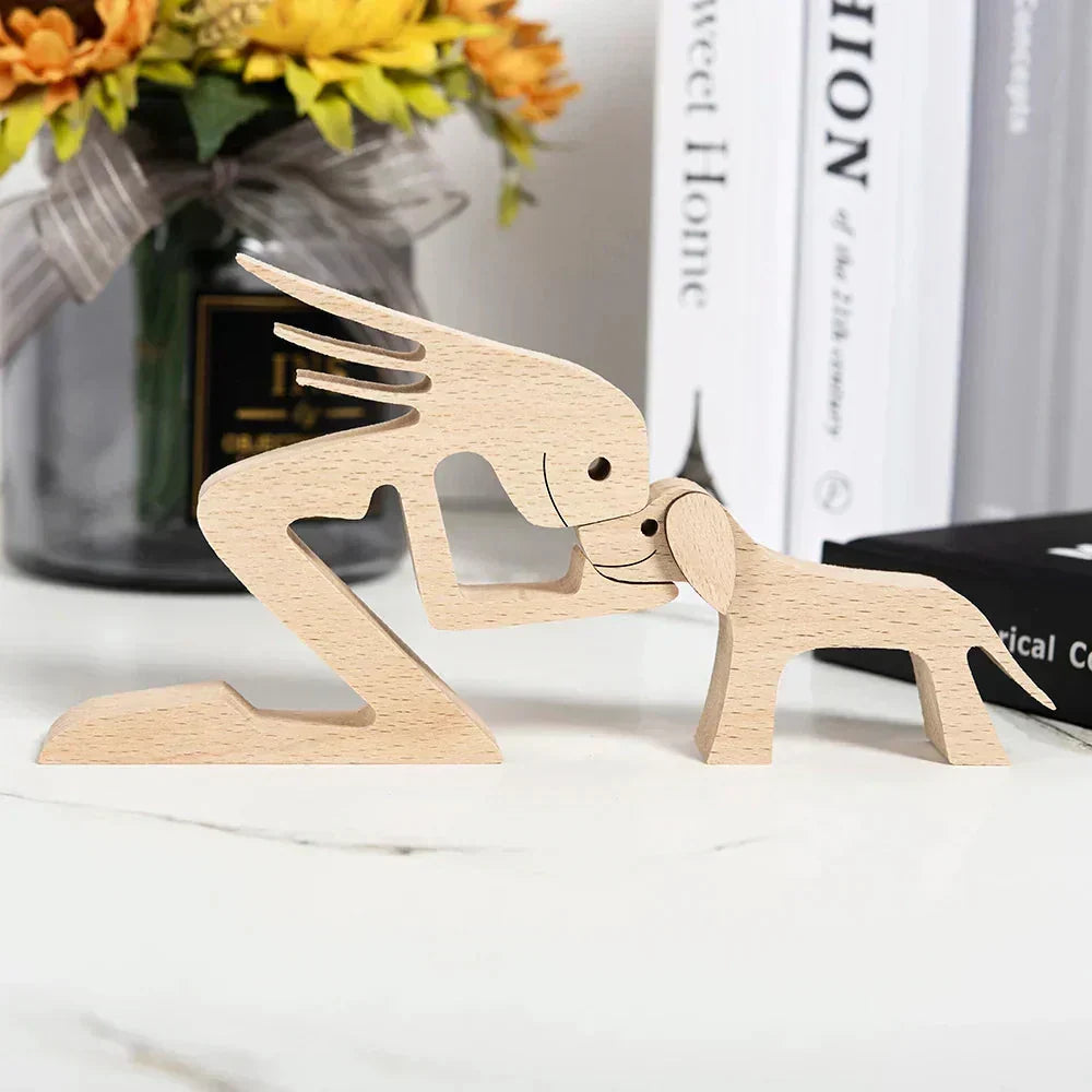 Paxley | Wooden Dog Sculpture | Handcrafted Decor | Table Ornament GPL00070