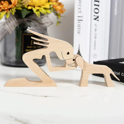 Paxley | Wooden Dog Sculpture | Handcrafted Decor | Table Ornament GPL00070