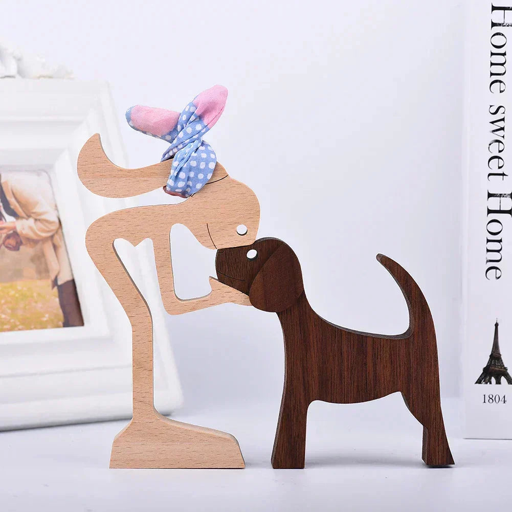 Paxley | Wooden Dog Sculpture | Handcrafted Decor | Table Ornament