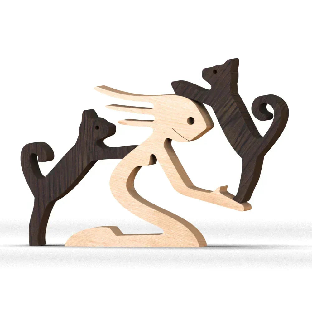 Paxley | Wooden Dog Sculpture | Handcrafted Decor | Table Ornament GPL00173