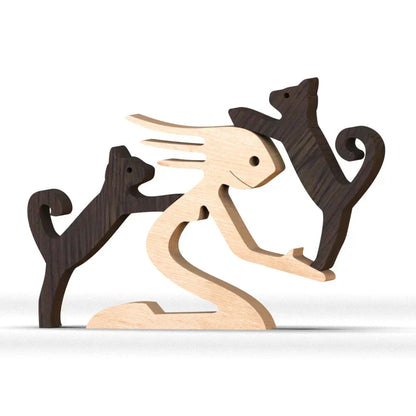 Paxley | Wooden Dog Sculpture | Handcrafted Decor | Table Ornament GPL00173