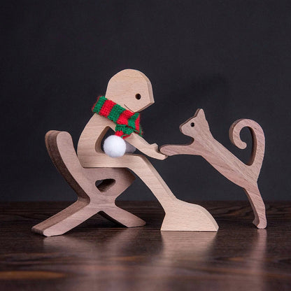 Paxley | Wooden Dog Sculpture | Handcrafted Decor | Table Ornament M0005-01