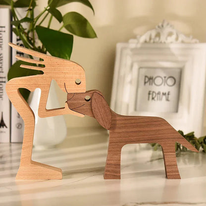 Paxley | Wooden Dog Sculpture | Handcrafted Decor | Table Ornament GPL00048