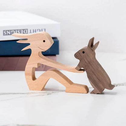 Paxley | Wooden Dog Sculpture | Handcrafted Decor | Table Ornament