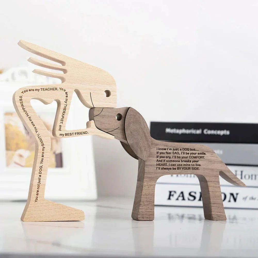 Paxley | Wooden Dog Sculpture | Handcrafted Decor | Table Ornament GPL00048-1