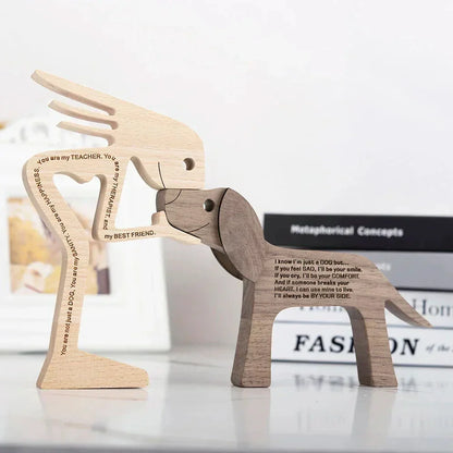 Paxley | Wooden Dog Sculpture | Handcrafted Decor | Table Ornament GPL00048-1