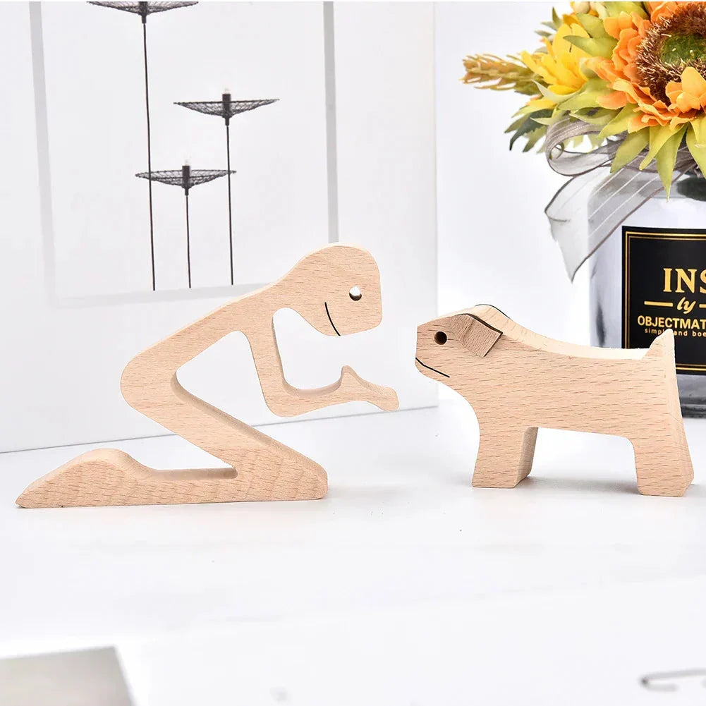 Paxley | Wooden Dog Sculpture | Handcrafted Decor | Table Ornament GPL00076