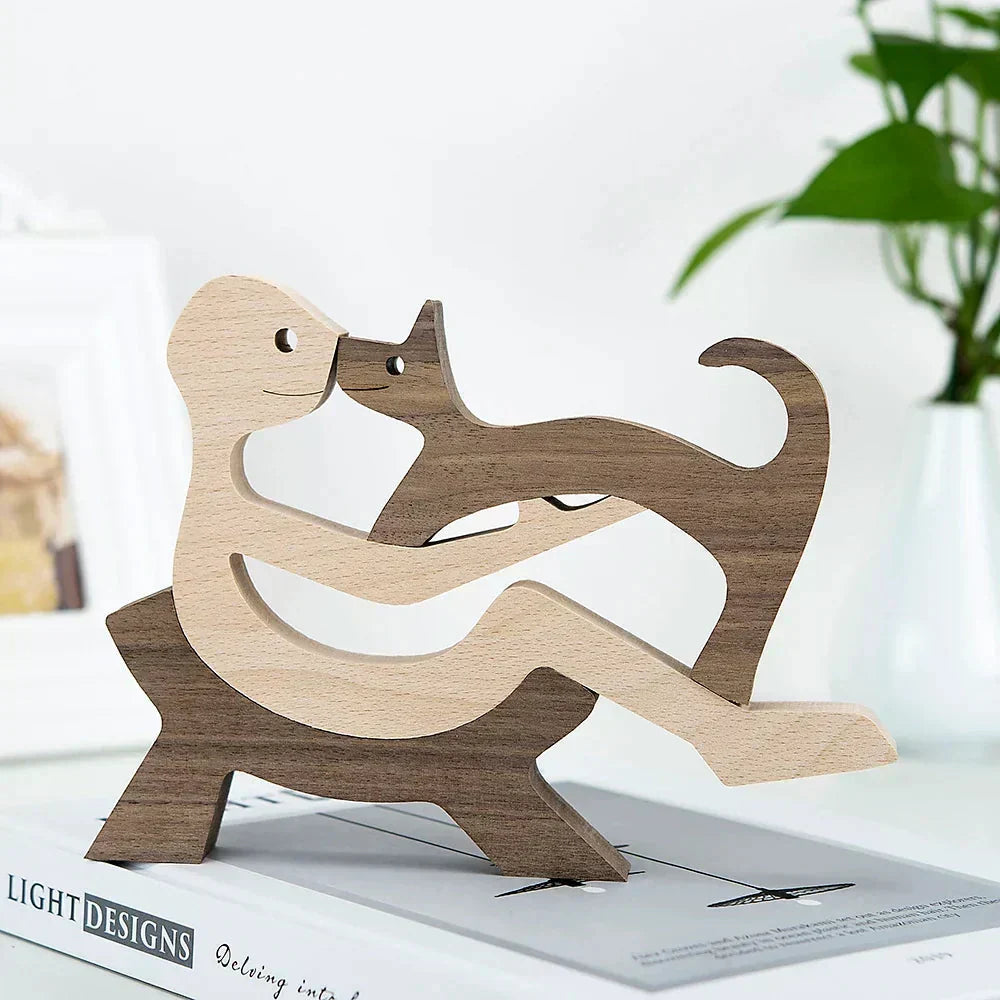 Paxley | Wooden Dog Sculpture | Handcrafted Decor | Table Ornament GPL00102