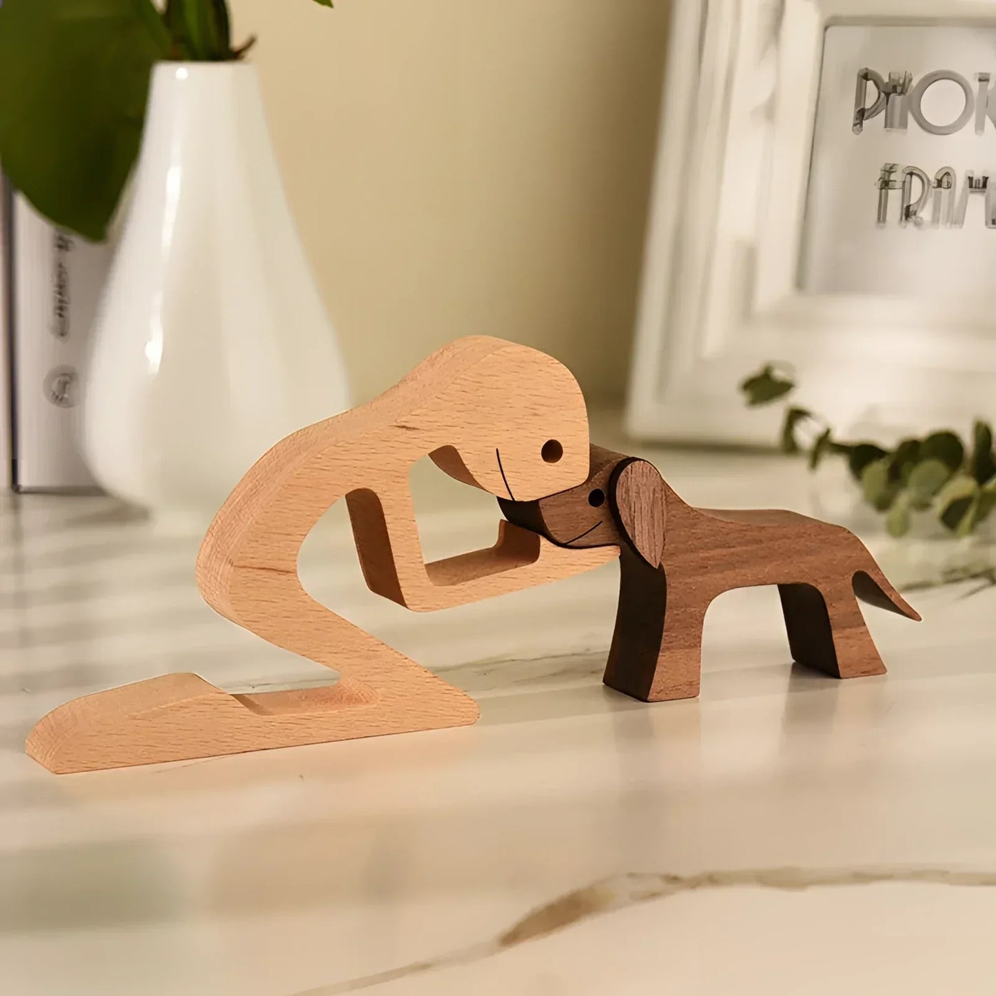 Paxley | Wooden Dog Sculpture | Handcrafted Decor | Table Ornament GPL00042