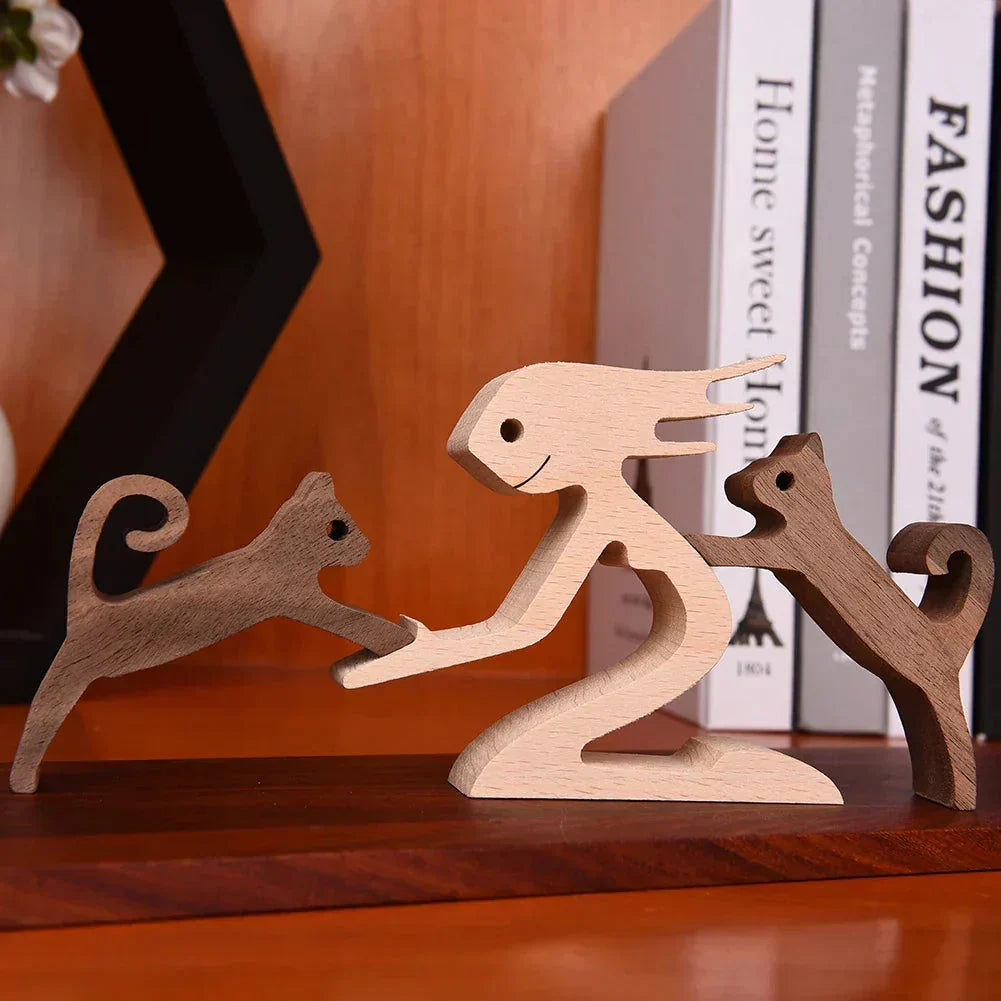 Paxley | Wooden Dog Sculpture | Handcrafted Decor | Table Ornament