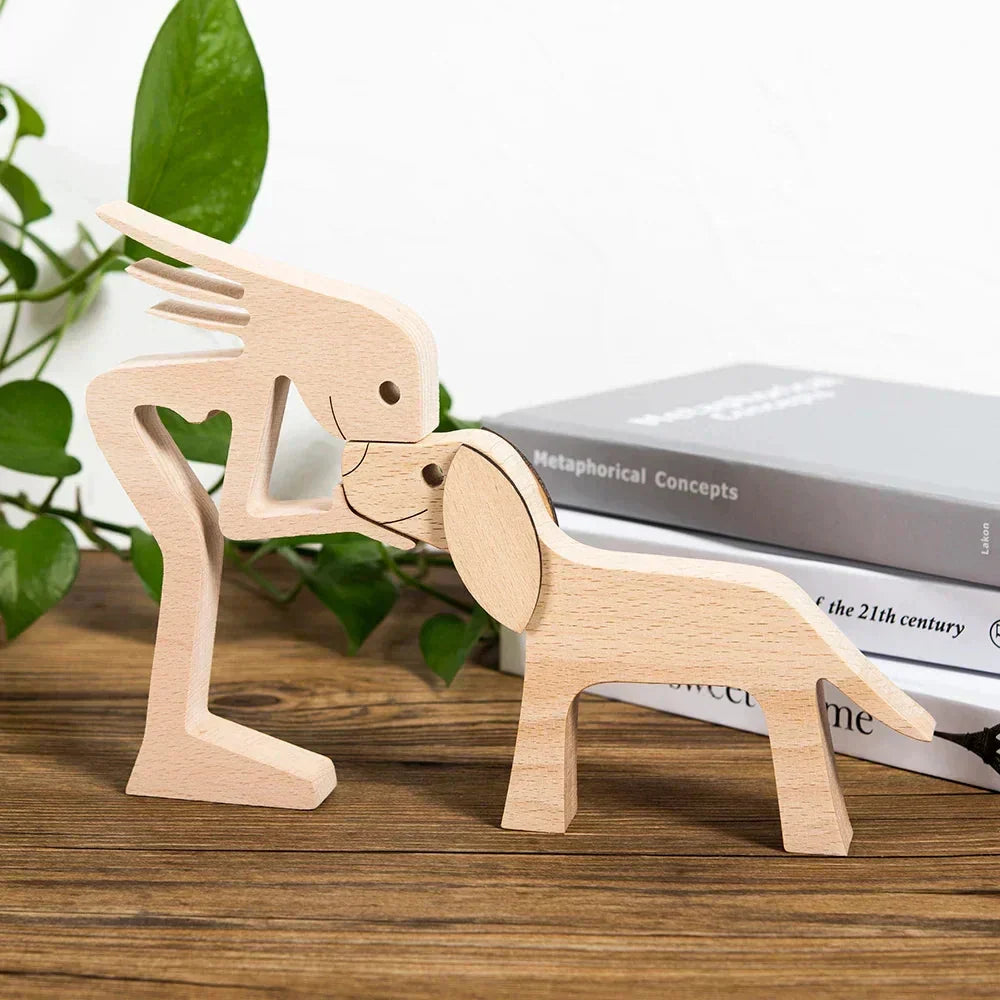 Paxley | Wooden Dog Sculpture | Handcrafted Decor | Table Ornament GPL00065