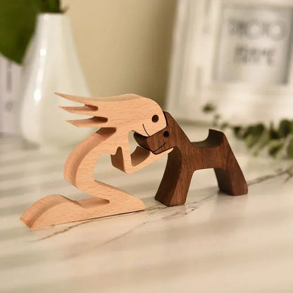 Paxley | Wooden Dog Sculpture | Handcrafted Decor | Table Ornament GPL00035