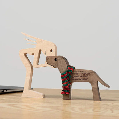 Paxley | Wooden Dog Sculpture | Handcrafted Decor | Table Ornament GPL00132