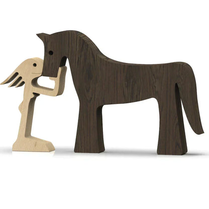 Paxley | Wooden Dog Sculpture | Handcrafted Decor | Table Ornament