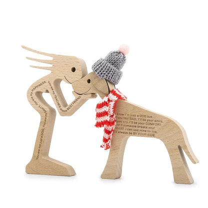 Paxley | Wooden Dog Sculpture | Handcrafted Decor | Table Ornament