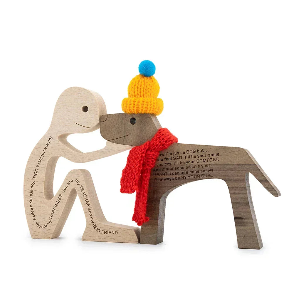 Paxley | Wooden Dog Sculpture | Handcrafted Decor | Table Ornament