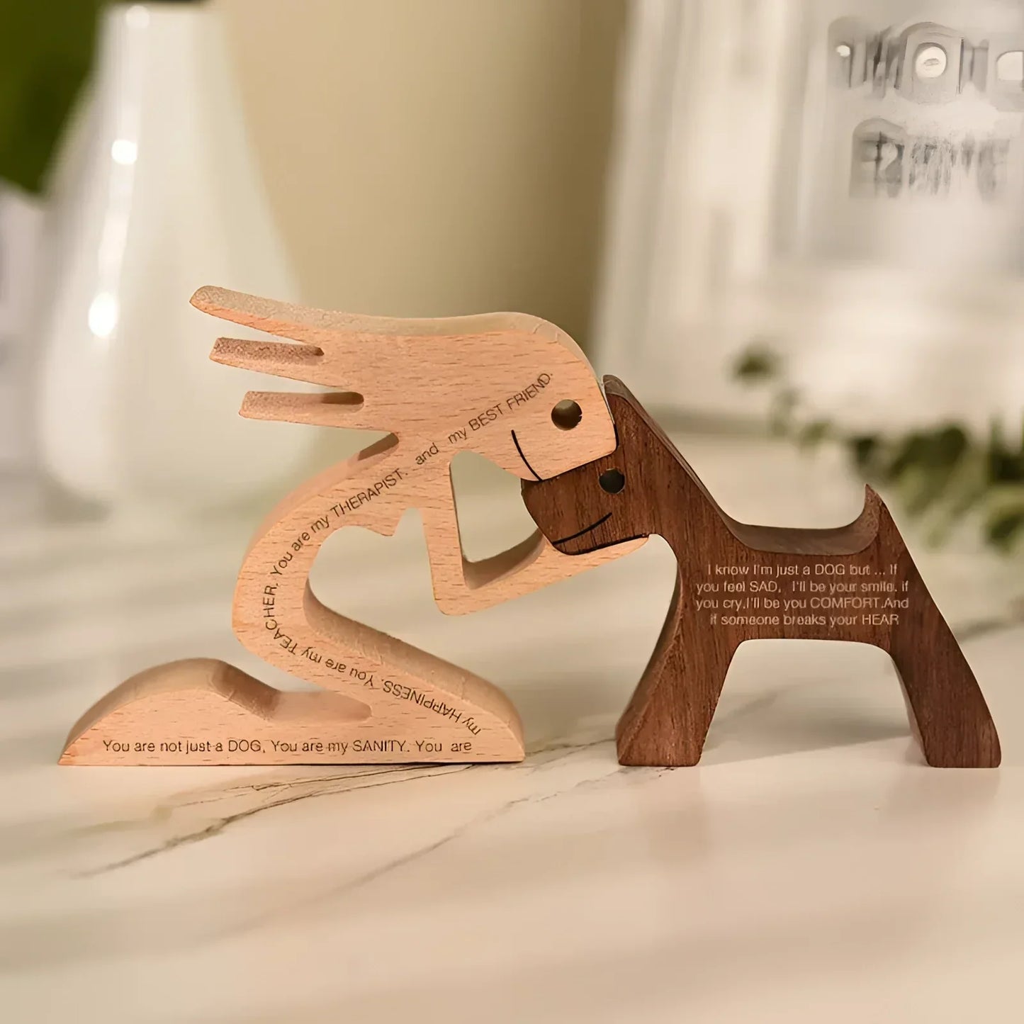 Paxley | Wooden Dog Sculpture | Handcrafted Decor | Table Ornament GPL00038-1
