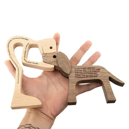 Paxley | Wooden Dog Sculpture | Handcrafted Decor | Table Ornament GPL00041-1