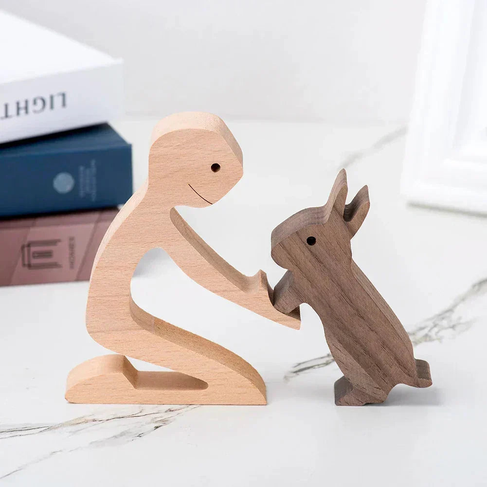 Paxley | Wooden Dog Sculpture | Handcrafted Decor | Table Ornament