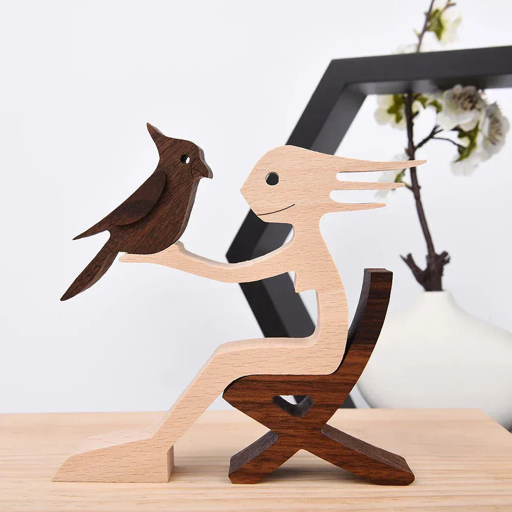Paxley | Wooden Dog Sculpture | Handcrafted Decor | Table Ornament