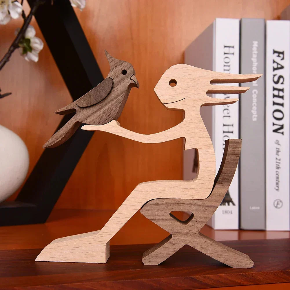 Paxley | Wooden Dog Sculpture | Handcrafted Decor | Table Ornament