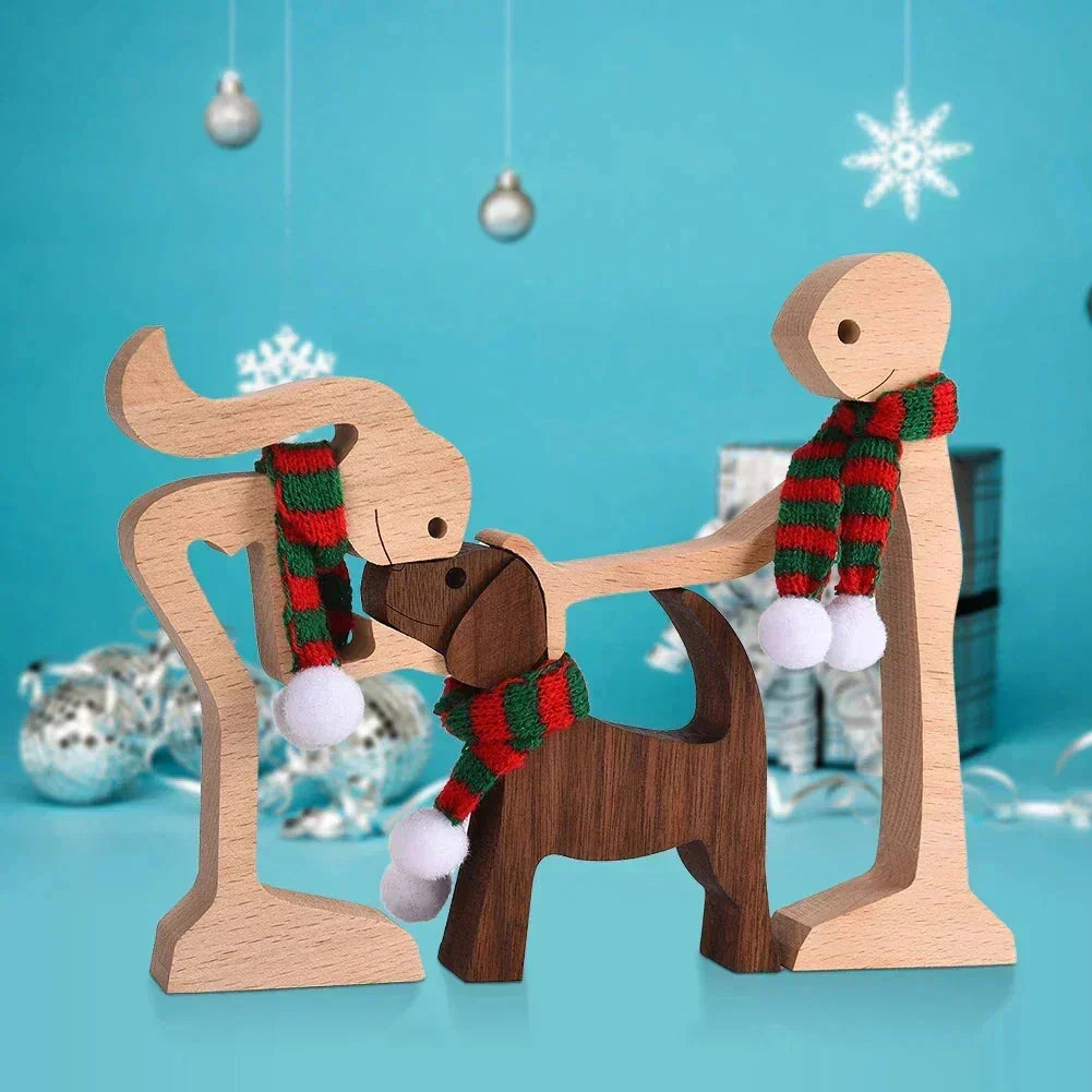 Paxley | Wooden Dog Sculpture | Handcrafted Decor | Table Ornament