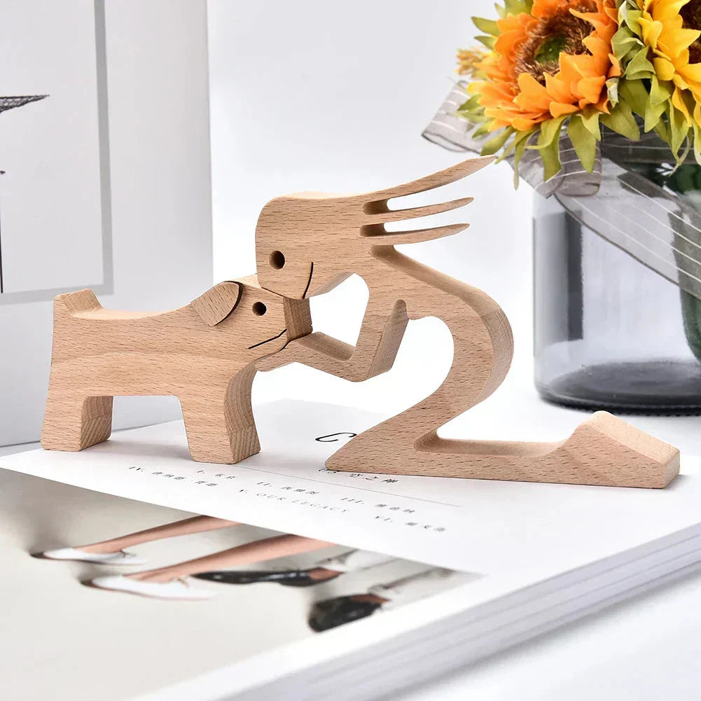Paxley | Wooden Dog Sculpture | Handcrafted Decor | Table Ornament GPL00077