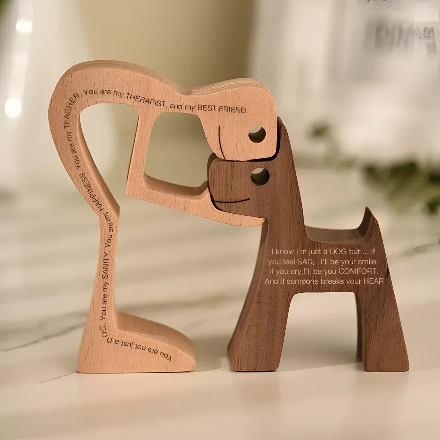 Paxley | Wooden Dog Sculpture | Handcrafted Decor | Table Ornament GPL00040-1