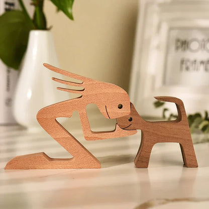 Paxley | Wooden Dog Sculpture | Handcrafted Decor | Table Ornament GPL00047
