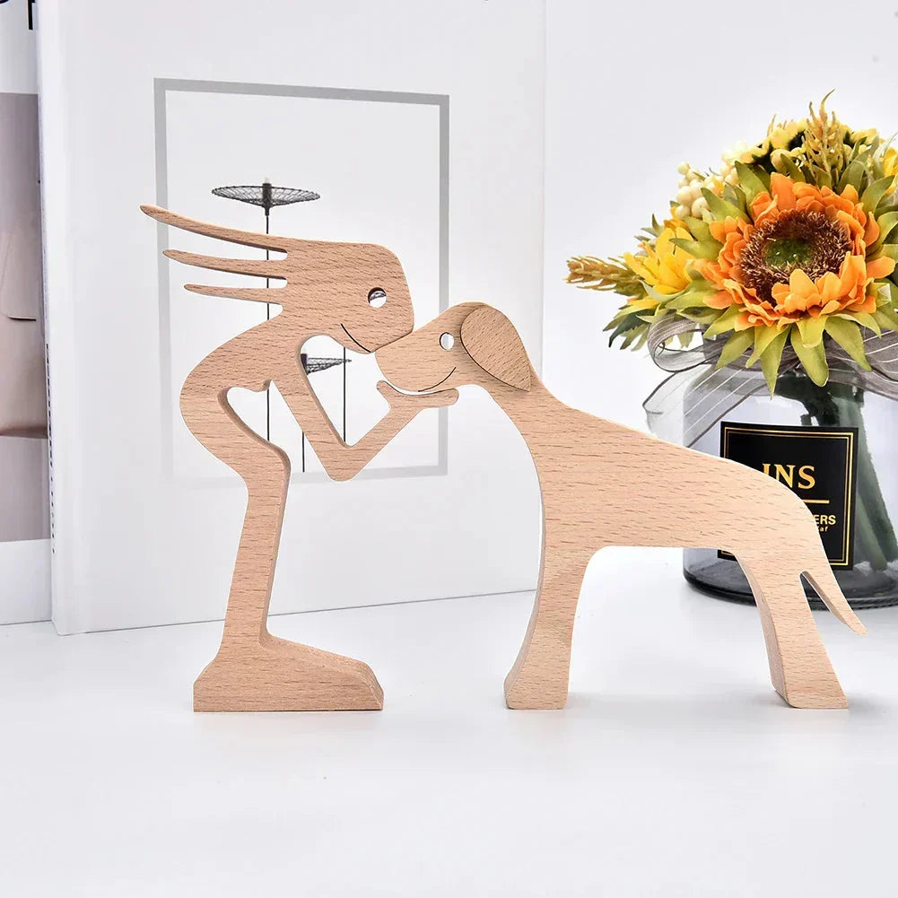 Paxley | Wooden Dog Sculpture | Handcrafted Decor | Table Ornament GPL00073