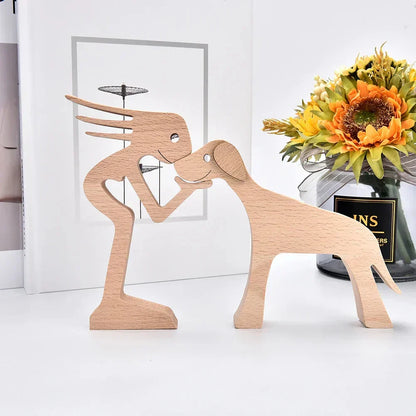 Paxley | Wooden Dog Sculpture | Handcrafted Decor | Table Ornament GPL00073