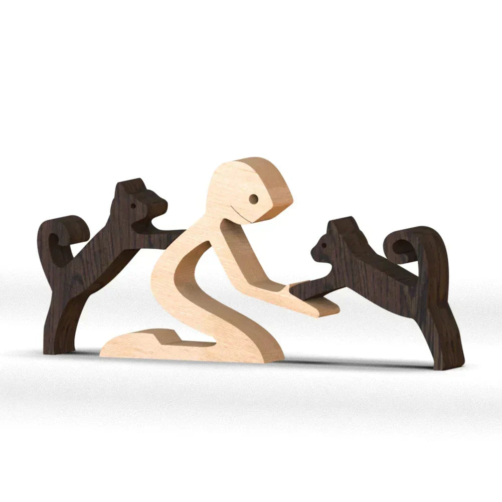 Paxley | Wooden Dog Sculpture | Handcrafted Decor | Table Ornament GPL00174