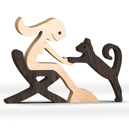 Paxley | Wooden Dog Sculpture | Handcrafted Decor | Table Ornament GPL00175