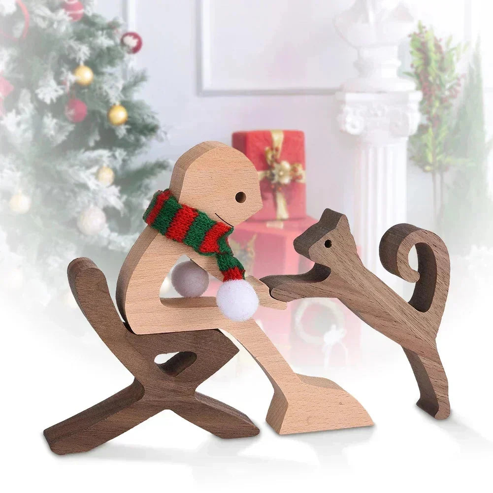 Paxley | Wooden Dog Sculpture | Handcrafted Decor | Table Ornament