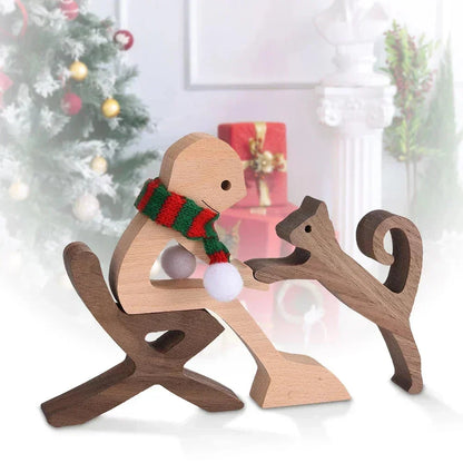 Paxley | Wooden Dog Sculpture | Handcrafted Decor | Table Ornament