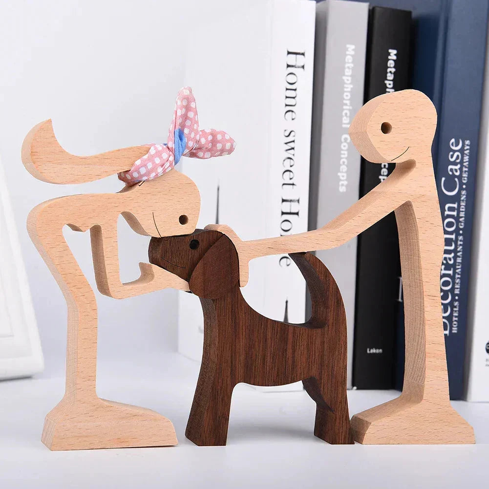 Paxley | Wooden Dog Sculpture | Handcrafted Decor | Table Ornament