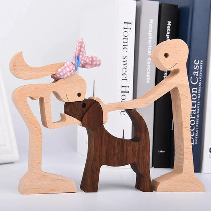 Paxley | Wooden Dog Sculpture | Handcrafted Decor | Table Ornament