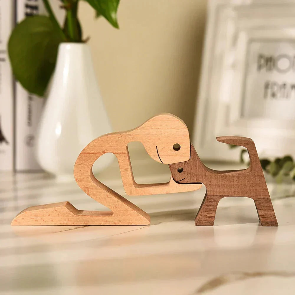 Paxley | Wooden Dog Sculpture | Handcrafted Decor | Table Ornament GPL00046
