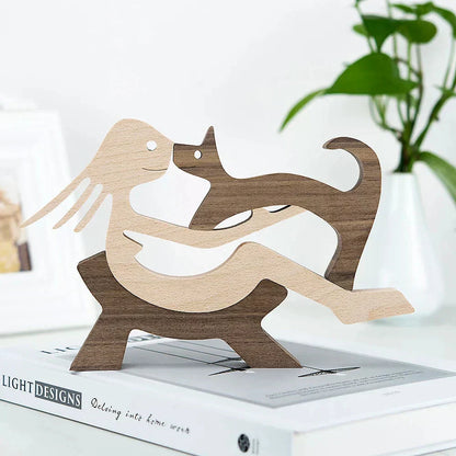 Paxley | Wooden Dog Sculpture | Handcrafted Decor | Table Ornament GPL00101