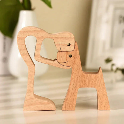 Paxley | Wooden Dog Sculpture | Handcrafted Decor | Table Ornament GPL00057