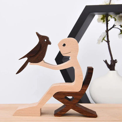 Paxley | Wooden Dog Sculpture | Handcrafted Decor | Table Ornament