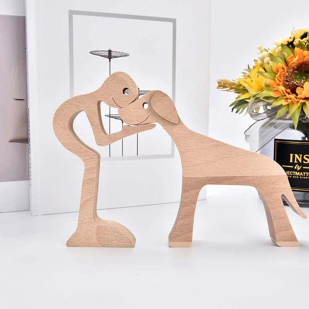 Paxley | Wooden Dog Sculpture | Handcrafted Decor | Table Ornament GPL00072