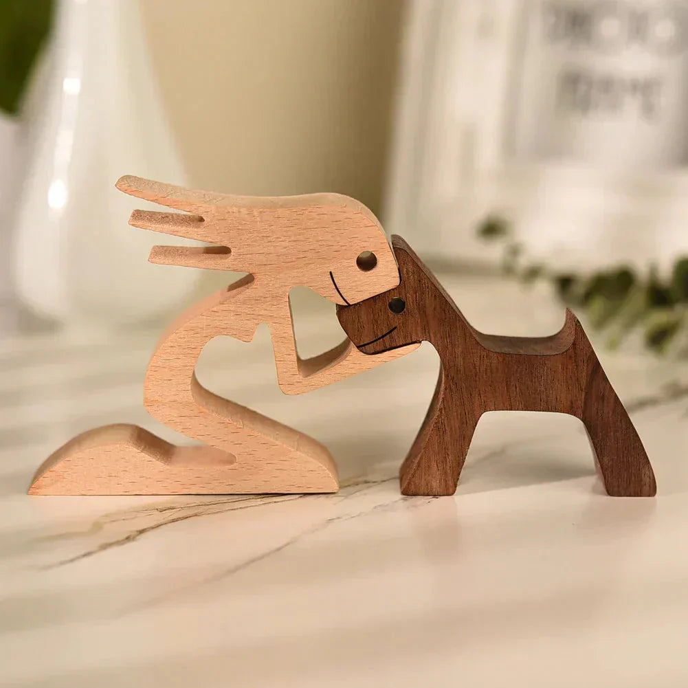 Paxley | Wooden Dog Sculpture | Handcrafted Decor | Table Ornament GPL00038-Size large