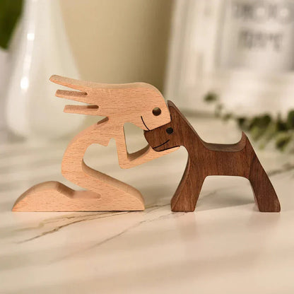 Paxley | Wooden Dog Sculpture | Handcrafted Decor | Table Ornament GPL00038-Size large