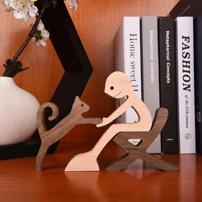 Paxley | Wooden Dog Sculpture | Handcrafted Decor | Table Ornament GPL00180