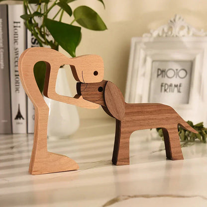 Paxley | Wooden Dog Sculpture | Handcrafted Decor | Table Ornament GPL00041