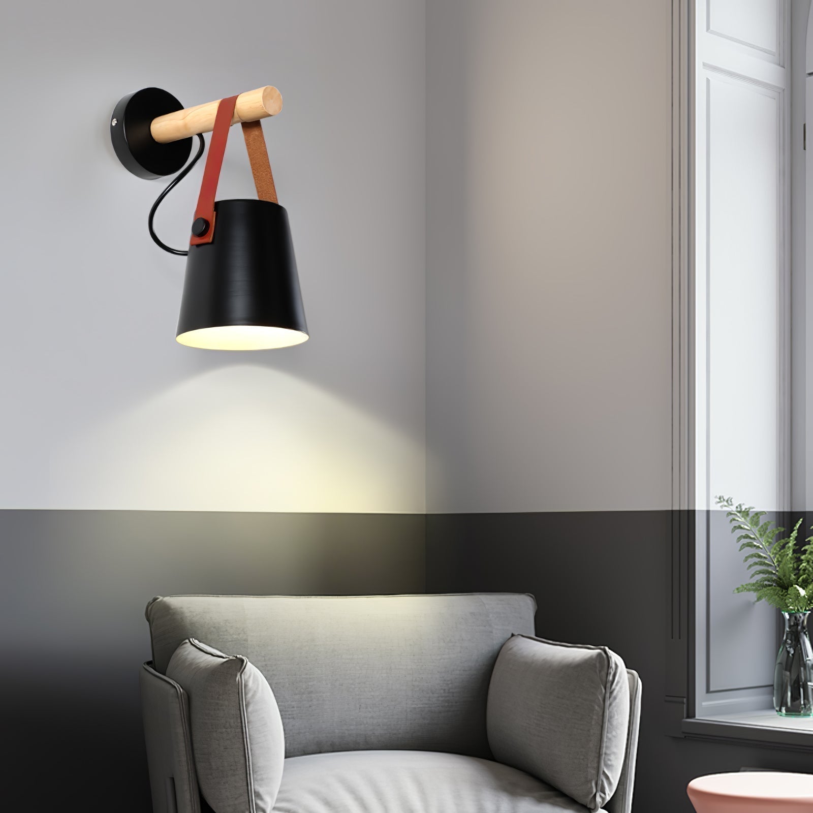 Paxley | Wall Lamp | Conical Wooden Shade | Indoor Lighting