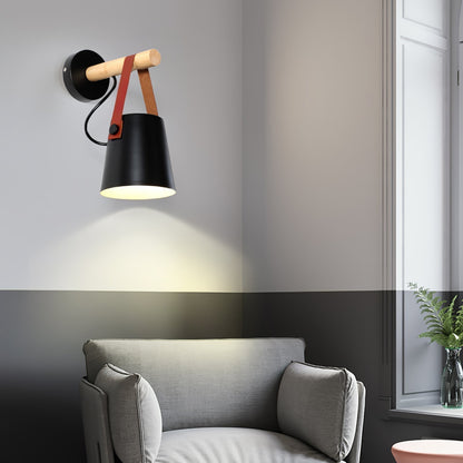 Paxley | Wall Lamp | Conical Wooden Shade | Indoor Lighting