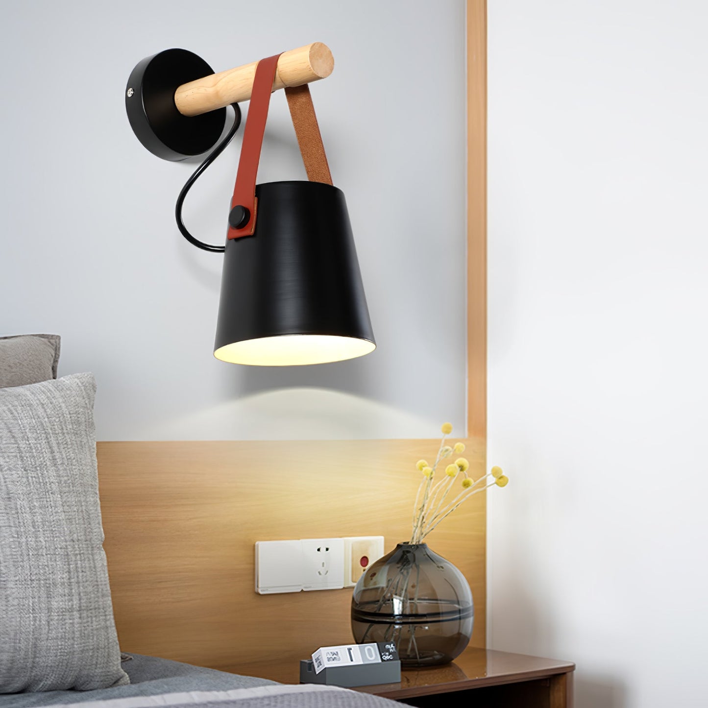 Paxley | Wall Lamp | Conical Wooden Shade | Indoor Lighting